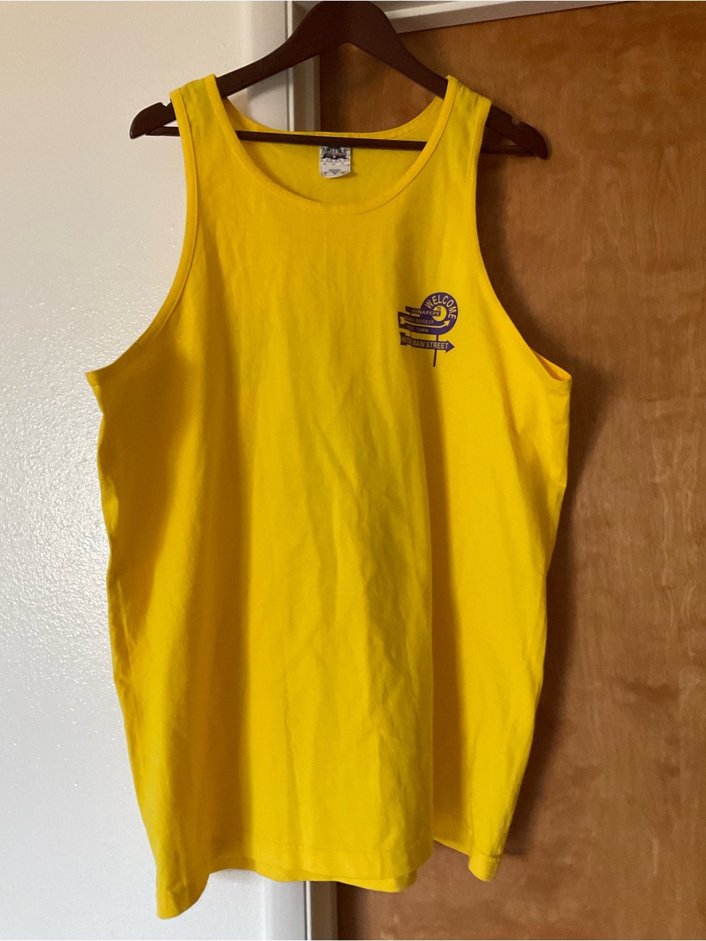 Men’s Vintage Alstyle Bright Yellow Men's Tank with Small Left Chest Logo XL